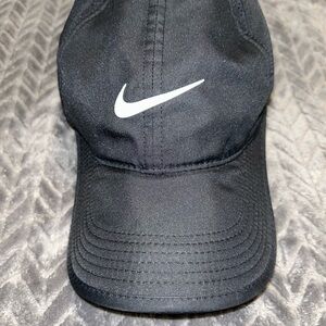 Nike Black Cap with White Swoosh Logo